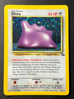 Ditto 3/62 Fossil Holo Rare - WOTC Pokemon Card LP + - Image 1