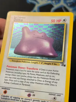 Ditto 3/62 Fossil Holo Rare - WOTC Pokemon Card LP + - Image 4