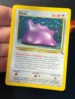 Ditto 3/62 Fossil Holo Rare - WOTC Pokemon Card LP + - Image 5