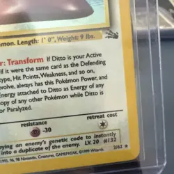 Pokemon TCG Ditto 3/62 Fossil Holo Rare Unlimited Vintage WOTC LP - Image 4