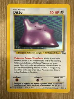 Ditto - 3/62 - Pokemon Fossil Unlimited Holo Rare Card WOTC LP - Image 1