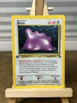 1999 Pokemon TCG Fossil Ditto 1st Edition Holo Rare 3/62 LP - Image 1