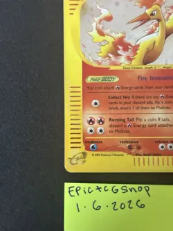 Moltres H20/H32 Skyridge Holo Damaged Pokemon Card E Series - Image 2