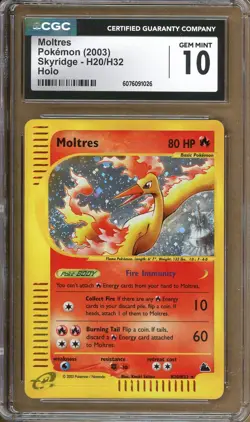 Pokemon TCG Skyridge #H20/H32 Moltres Holo Rare ICONIC CGC 10 - Image 1