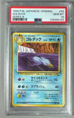 1998 Pokemon Japanese Vending Series III 3 #55 Golduck PSA 10 Graded Card - Image 1