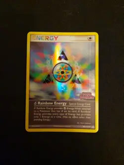 Rainbow Energy Holon Phantoms Stamped Misprint Holo Cutline Pokemon Card 98/110 - Image 1