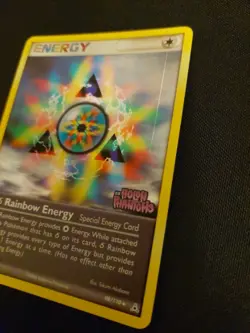 Rainbow Energy Holon Phantoms Stamped Misprint Holo Cutline Pokemon Card 98/110 - Image 2