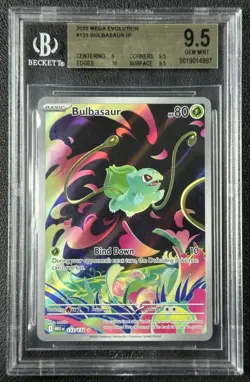 BULBASAUR BGS 9.5 2025 POKEMON MEGA EVOLUTION #133/132 ILLUSTRATION RARE 4987 - Image 1