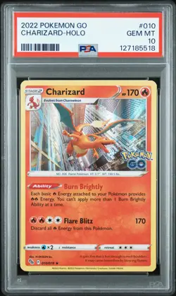 2022 POKEMON GO #010 CHARIZARD-HOLO PSA 10 - Image 1