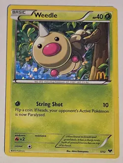 Weedle Holo Rare 2014 McDonald's Promo 1/12 Pokemon TCG MP - Image 1