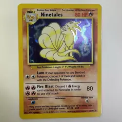 Ninetales 12/102 Holo Rare Unlimited Vintage LP WOTC Base Set Pokemon TCG - Image 1