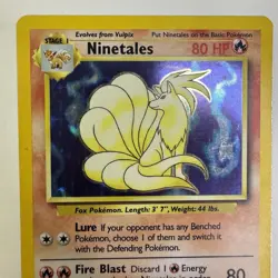 Ninetales 12/102 Holo Rare Unlimited Vintage LP WOTC Base Set Pokemon TCG - Image 2