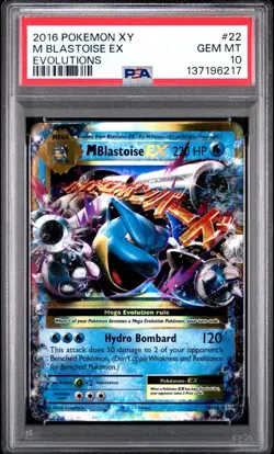 2016 Pokemon XY Evolutions #22 M Blastoise EX PSA 10 22/108 - Image 1