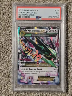 M Rayquaza EX 76/108 Classic Roaring Skies English Pokemon Card PSA 5 - Image 1