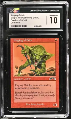 RAGING GOBLIN Exodus CGC 10 Gem Mint Vintage MTG [Nostalgium] - Image 1