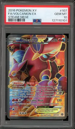 Pokemon Volcanion EX XY Steam Siege Full Art #107 PSA 10 Gem Mint - Image 1