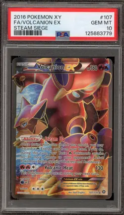 Pokemon Volcanion EX XY Steam Siege Full Art #107 PSA 10 Gem Mint - Image 1