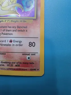 Ninetales 12/102 Holo Rare Pokemon 1999 Unlimited Base Set - Image 4