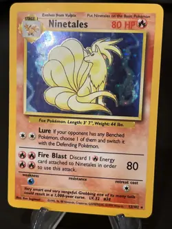 Ninetales 12/102 Holo Rare Base Set Unlimited Pokemon Card 1999 - Image 2