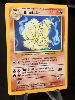 Ninetales 12/102 Holo Rare Base Set Unlimited Pokemon Card 1999 - Image 4