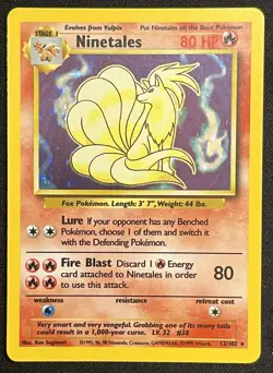 Ninetales HOLO #12/102 Base Set Holo Rare Pokemon Card - Good Condition - Image 1