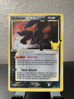 Umbreon Celebrations Classic Collection Holo Pokemon Card 17/17 - Image 1