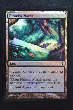 Magic The Gathering MTG PIRANHA MARSH FOIL Zendikar LP Lightly Played - Image 1