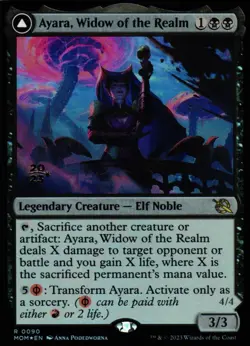 MTG TCG - Ayara, Widow of the Realm 90 March of the Machine Prerelease- NM - Image 1