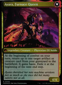 MTG TCG - Ayara, Widow of the Realm 90 March of the Machine Prerelease- NM - Image 2