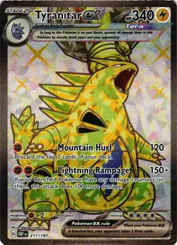Pokemon TCG Obsidian Flames Tyranitar EX Holo Ultra Rare Card 211/197 NM - Image 1