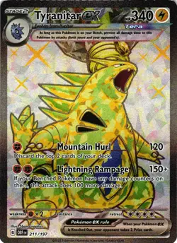 Pokemon TCG Obsidian Flames Tyranitar EX Holo Ultra Rare Card 211/197 NM - Image 1