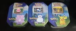 Pokemon Sword & Shield Pokemon Go Tin Set (3) Pikachu, Blissey, Snorlax *SEALED* - Image 1