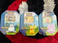 Pokemon Sword & Shield Pokemon Go Tin Set (3) Pikachu, Blissey, Snorlax *SEALED* - Image 1