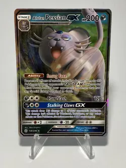 Pokemon TCG Alolan Persian GX Cosmic Eclipse 129/236 Holo Ultra Rare - Image 1