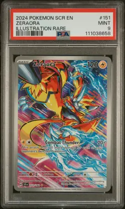 2024 POKEMON SCR EN-STELLAR CROWN ILLUSTRATION RARE #151 ZERAORA PSA 9 - Image 1