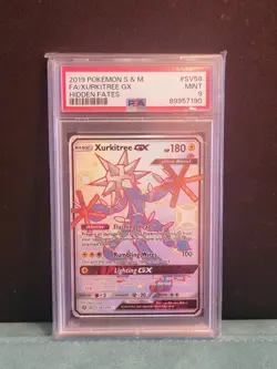 2019 Pokemon Sun & Moon Hidden Fates Xurkitree GX Full Art #SV58 PSA 9 - Image 1