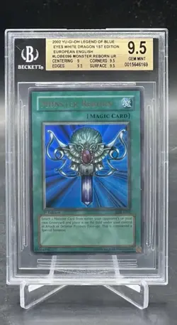 Yu-Gi-Oh! TCG 2002 Monster Reborn Lob-e096 1st Ed BGS 9.5 Gem Mint - Image 1