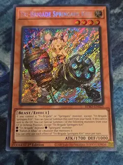 Yugioh Tri-Brigade Springans Kitt BPRO-EN025 1st Edition Secret Rare NM In Hand - Image 1