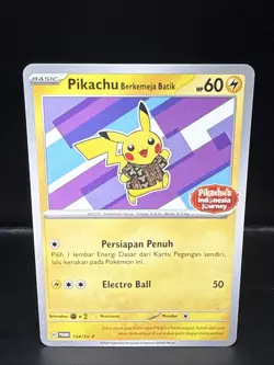 Pokemon Pikachu Berkemeja Batik 154/SV-P Stamped Indonesia Journey Promo - Image 2