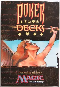 Magic the Gathering POKER DECKS unsealed Poker Deck x 2 MtG art face cards 1998 - Image 1