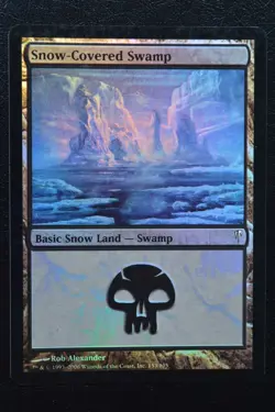 Magic The Gathering MTG SNOW-COVERED SWAMP FOIL Coldsnap MP Moderately Played - Image 1
