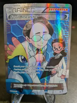 Fossil Researcher 110/111 Full Art Holo XY Furious Fists Pokemon - Image 1
