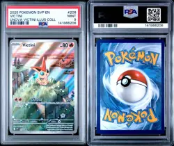 2025 POKEMON SVP EN-SV BLACK STAR PROMO #208 UNOVA VICTINI ILLUS COLL PSA 9 - Image 3