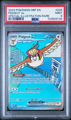 2023 POKEMON OBF EN-OBSIDIAN FLAMES SPECIAL ILLUSTRATION RARE PIDGEOT EX PSA 9 - Image 1