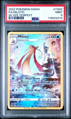 2022 POKEMON SWORD & SHIELD SILVER TEMPEST #TG02 FULL ART/MILOTIC PSA 9 - Image 1