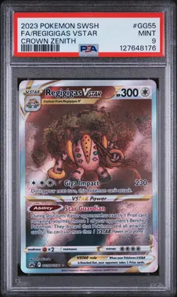 2023 POKEMON SWORD & SHIELD CROWN ZENITH #GG55 FULL ART/REGIGIGAS VSTAR PSA 9 - Image 1