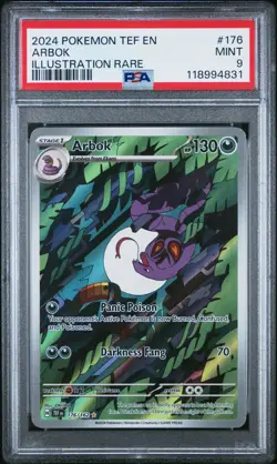 2024 POKEMON TEF EN-TEMPORAL FORCES ILLUSTRATION RARE #176 ARBOK PSA 9 - Image 1