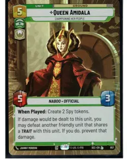 Star Wars Unlimited - Hyperspace Foil - LEGENDARY - QUEEN AMIDALA - #857 - Image 1