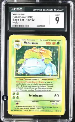 Venusaur 15/102 Base Set Holo Rare 1999 CGC 9 MINT - Image 2