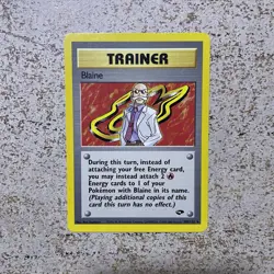 Blaine Trainer Gym Challenge Rare 100/132 Vintage Pokemon Card - Image 1